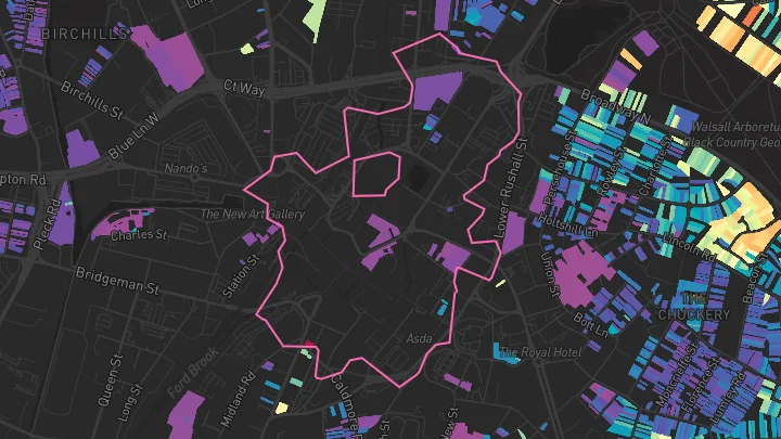 House price heatmap showing property values across Walsall