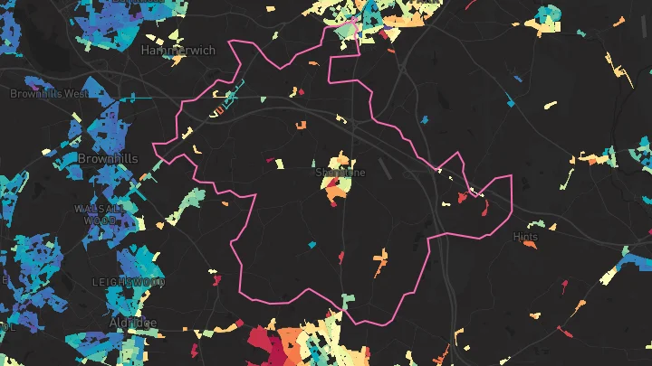 House price heatmap showing property values across Shenstone
