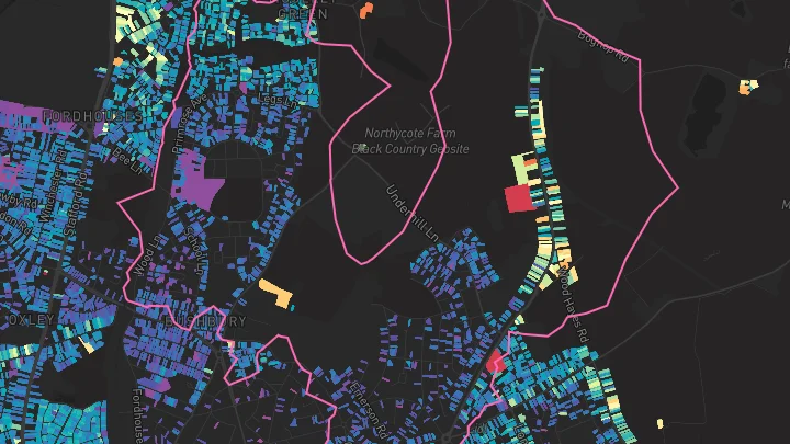 House price heatmap showing property values across Wolverhampton