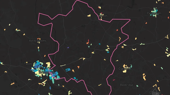 House price heatmap showing property values across Bridgnorth