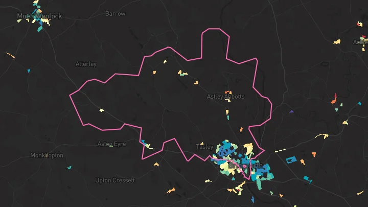 House price heatmap showing property values across Bridgnorth