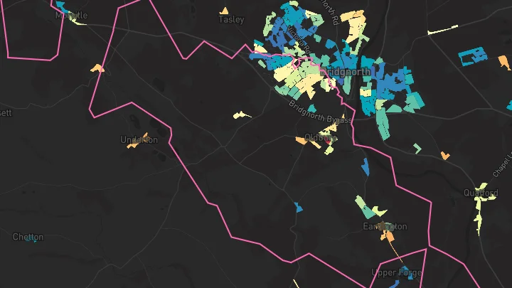 House price heatmap showing property values across Bridgnorth
