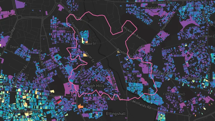 House price heatmap showing property values across Wolverhampton