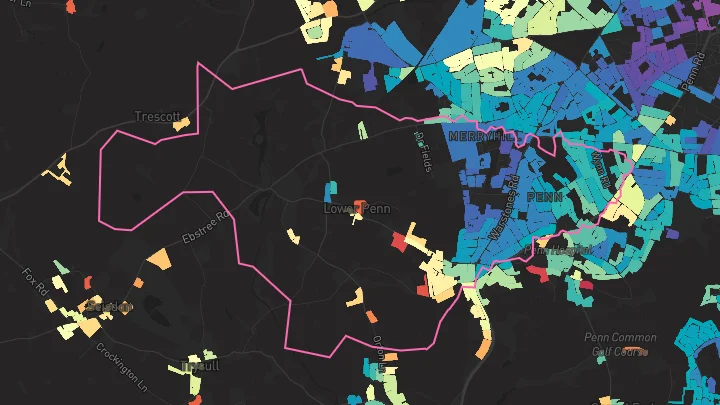 House price heatmap showing property values across Wolverhampton