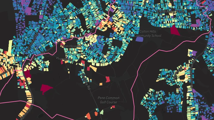 House price heatmap showing property values across Wolverhampton