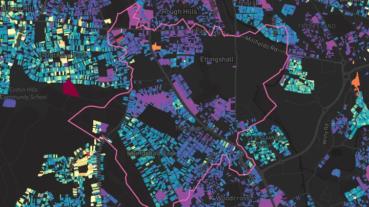 House price heatmap showing property values across Wolverhampton