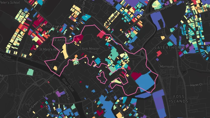 House price heatmap showing property values across York