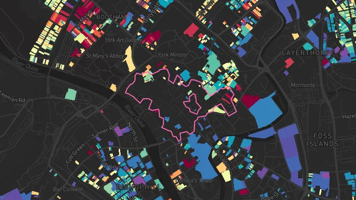 House price heatmap showing property values across York