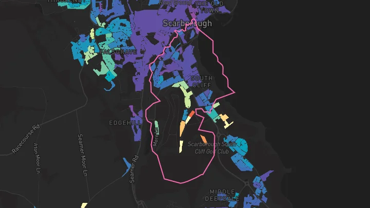 House price heatmap showing property values across Scarborough