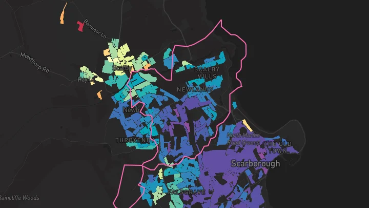 House price heatmap showing property values across Scarborough