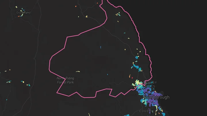 House price heatmap showing property values across Scalby
