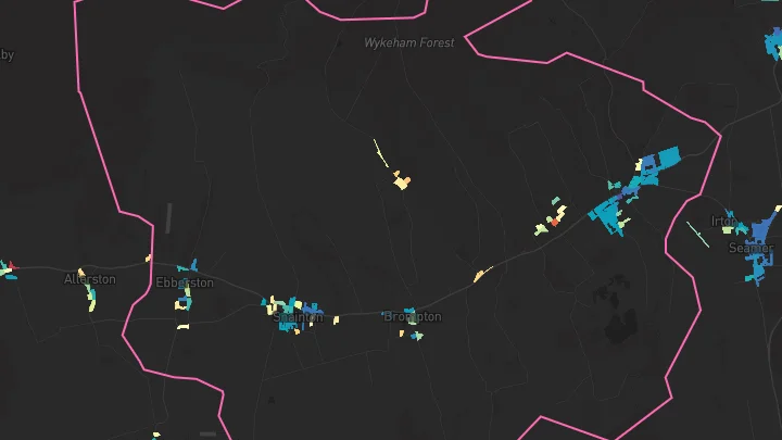 House price heatmap showing property values across East Ayton