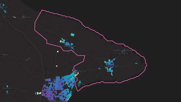 House price heatmap showing property values across Flamborough