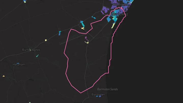 House price heatmap showing property values across Bridlington