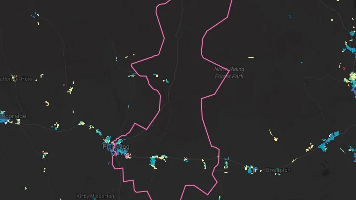 House price heatmap showing property values across Pickering