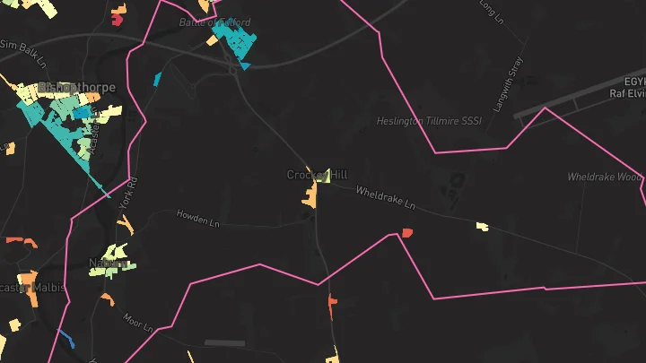 House price heatmap showing property values across Fulford