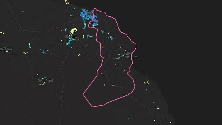 House price heatmap showing property values across Whitby