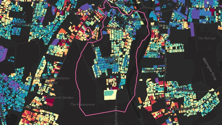 House price heatmap showing property values across York