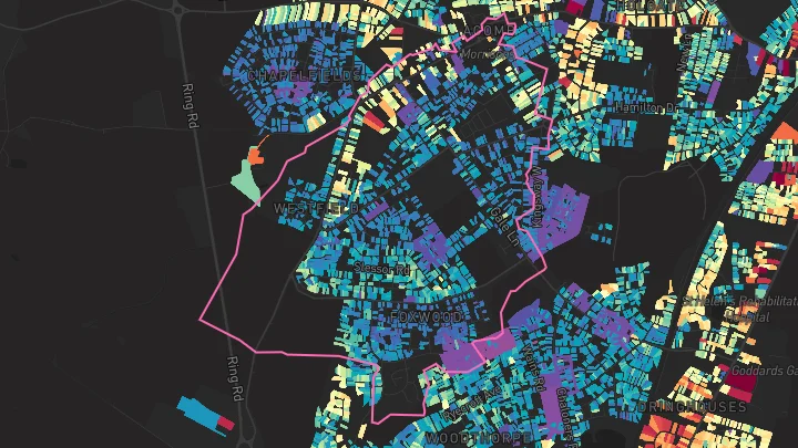 House price heatmap showing property values across York