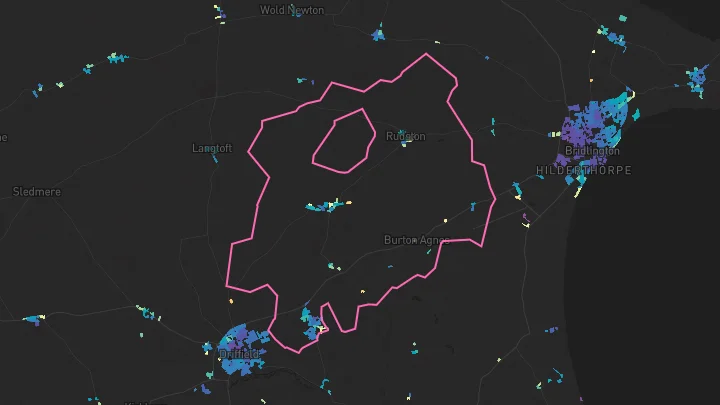 House price heatmap showing property values across Nafferton
