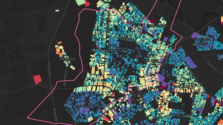 House price heatmap showing property values across York