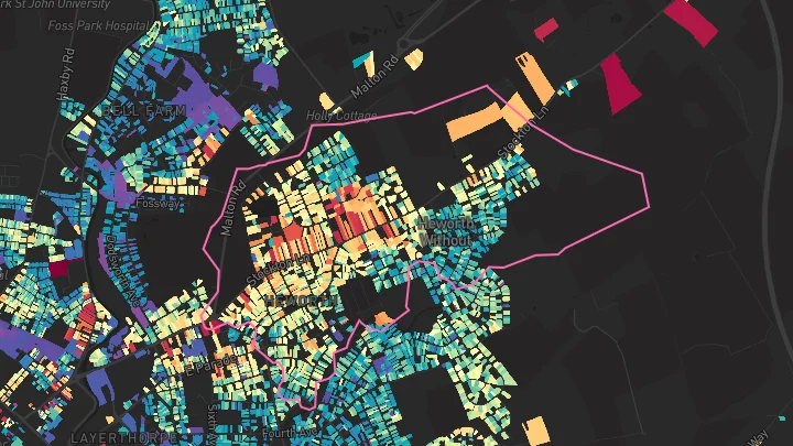 House price heatmap showing property values across York