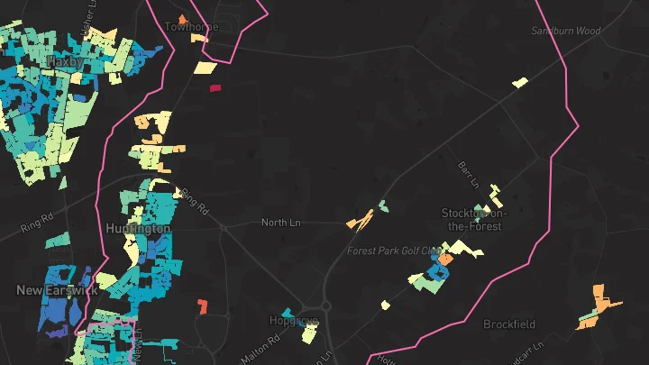 House price heatmap showing property values across Huntington