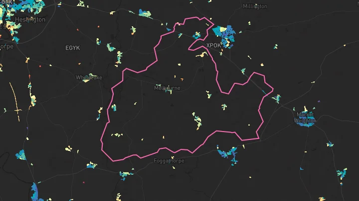 House price heatmap showing property values across Barmby Moor