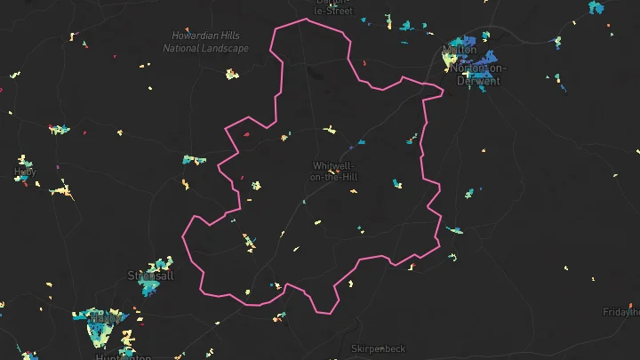House price heatmap showing property values across Welburn