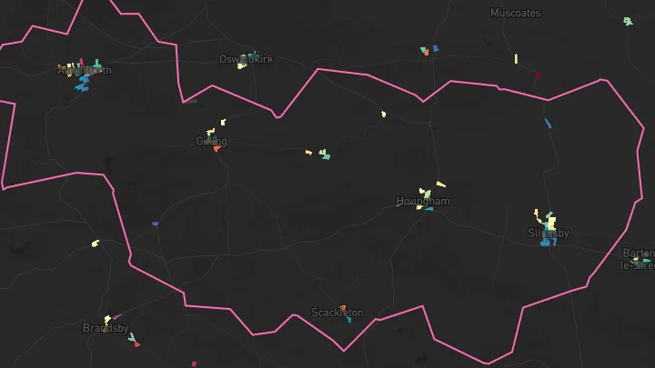 House price heatmap showing property values across Ampleforth