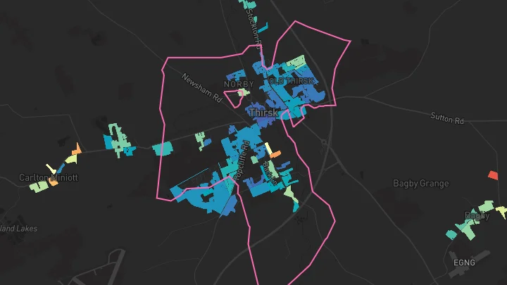House price heatmap showing property values across Sowerby