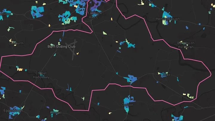 House price heatmap showing property values across Camblesforth
