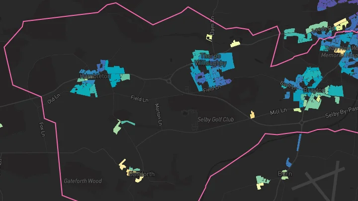House price heatmap showing property values across Brayton