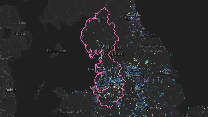 House price heatmap showing property values across North West